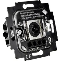 Busch-Jaeger BJ UP, regulador de intensidad para lámparas halógenas, serie Memory, modelo 6565U, doble canal, 40-315W/VA, con regulación por corte de fase