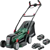 Bosch Home & Garden 06008B9E00. Cortacésped inalámbrico universal Home & Garden Rotak 2x18V-37-550. 18,0 V, para superficies de hasta 550 m², con 2 baterías