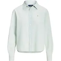 Ralph Lauren para mujer. 211891420001 Camisa Cropped Boxy verde (S), Casual, Algodón, Manga larga, outlet 2026.