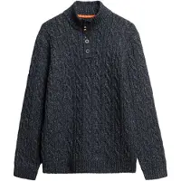 Superdry para hombre. M6110623A Jersey de punto trenzado marino (XXL), Casual, Poliéster, outlet 2026.