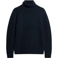 Superdry para hombre. M6110584A Jersey de cuello vuelto con textura Merchant Store marino (XXL), Casual, Acrílico, Manga larga, out