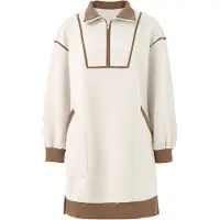 Imily Bela Vestido marrón / blanco