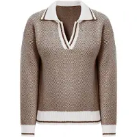 Imily Bela Jersey marrón oscuro / blanco