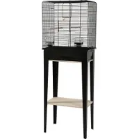 Zolux Jaula para pájaros Chic Loft, con mobiliario, color negro