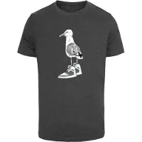 Mister tee Camiseta gris oscuro / negro / blanco