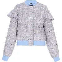 Faina Chaqueta de entretiempo azul claro / gris oscuro / rosa claro / blanco