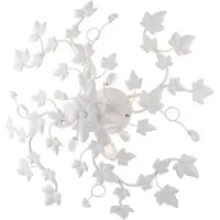BeLight Edera: Lámpara de techo fabricada en hierro con pintura blanca y efecto "shabby chic", decorada con cristales de strass. Modelo de 4 luces, altura de 22 cm, diámetro de 60 cm. Referencia: BL50-PL4-BCO
