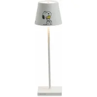 Zafferano Lámpara de mesa LED Poldina Pro Peanuts Friends, recargable y regulable, hasta 12 h, IP65 exterior