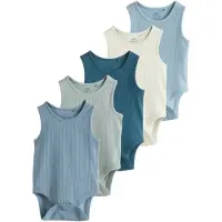 Next Pijama entero/body azul ahumado / azul paloma / petróleo / menta / blanco lana