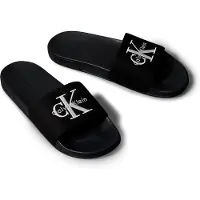 Calvin Klein Zapatos abiertos 'ESS' negro / blanco