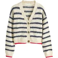 Next Cárdigan beige claro / navy / rojo