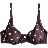 Next Top de bikini marrón oscuro / blanco lana