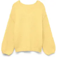 Vero Moda Jersey talla grande 'VMMaybe' amarillo claro
