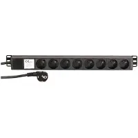 Adam hall Cables 87478 - Barra de enchufes de 19", 1U de altura, con 8 tomas, estándar francés