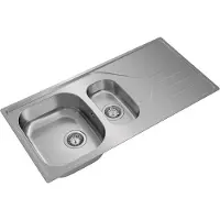 Teka UNIVERSE 60 T-XP 11/2B 1E, lavabo encimera, rectangular, acero inoxidable, acero inoxidable, 2 cubetas, rectangular