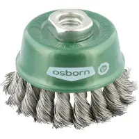 Osborn Cepillo de limpieza , acero inoxidable, rosca M14, 65 mm, con filamentos retorcidos