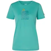 Super.natural - Women's Sea Line Tee - Camiseta de merino size M, verde/ various