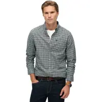 Superdry para hombre. M4011042A Camisa Premium Check Oxford verde (XXL), Casual, Algodón, Manga larga, outlet 2026.