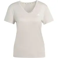 Adidas - Women's Workout Essentials V-Neck T-Shirt - Camiseta funcional size XL, beige/gris