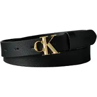 Calvin Klein Cinturón 'Pebble Grain Monogram Buckle' negro