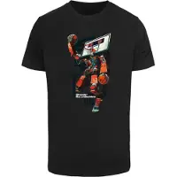 Mister tee Camiseta 'Bball Robot' gris claro / petróleo / naranja oscuro / negro