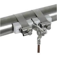 Dehn Abrazadera de expansión para zonas explosivas, para tuberías de 27-89 mm, con tornillo de conexión M10, fabricada en cobre/galvanizado, acero inoxidable Sn-NIRO, modelo 540801