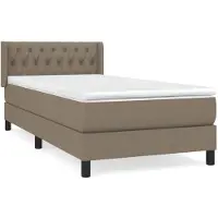 vidaXL Cama con somier y colchón de la marca , color taupe, dimensiones 100x200 cm, tapizada en tela