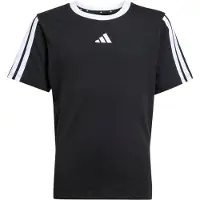 Adidas - Girl's 3-Stripes Essentials T-Shirt - Camiseta de manga corta size 140, negro