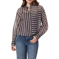 Scotch & Soda Cropped Shirt Brown Stripe Talla: XL | Manga Larga Outlet | Mujer | Marrón