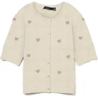 Vero Moda Cárdigan 'VMDoffy Intarsia' beige / crema