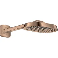 Hansgrohe AXOR ShowerSphere, ducha de techo 250/160, 1 chorro, tecnología EcoSmart, con brazo de ducha, acabado en rojo dorado pulido