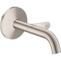 Hansgrohe Grifo monomando para lavabo, empotrado en la pared, de la serie One, con sistema Select, caño de 160 mm y acabado en acero inoxidable