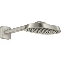 Hansgrohe AXOR ShowerSphere, ducha de techo 250/160, 1 chorro, con brazo de ducha, acabado acero inoxidable