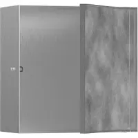 Hansgrohe Módulo de pared XTRASTORIS Rock, revestible. Puerta de 300x300x140 mm, diseño "ES". Acabado en acero inoxidable, dimensiones 300 x 300 x 140 mm