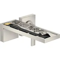 Axor Grifo monomando para lavabo MYEDITION UP, para montaje en pared, con aspecto de acero inoxidable
