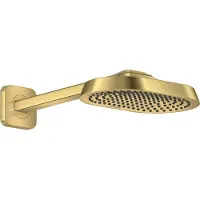 Hansgrohe AXOR ShowerSphere, ducha de techo 250/160, 1 chorro, con brazo de ducha, acabado en color dorado cepillado