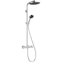 Hansgrohe Activera S, columna de ducha de 240 cm, 1 chorro, con tecnología EcoSmart y termostato Ecostat Fine Varia, cromado, 1 unidad.