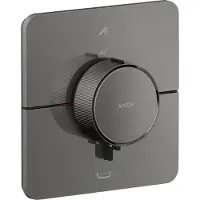 Axor ShowerSelect ID, termostato empotrado softsquare para 2 salidas, con combinación de seguridad integrada según la norma EN1717, acabado cromo negro pulido