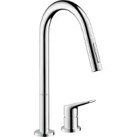 Axor Citterio, grifo de encimera de dos orificios, acabado cromado, con ducha extractible