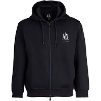 Armani Exchange para hombre. XM000371AF10818UB101 Sudadera con capucha y cremallera completa en algodón-poliéster elástico laminado mari