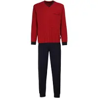 Götzburg Pijama largo azul oscuro / rojo oscuro