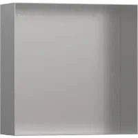 Hansgrohe Hueco empotrado XTRASTORIS, diseño minimalista, acabado abierto. Dimensiones: 300 x 300 x 100 mm. Acabado: acero inoxidable