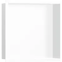Hansgrohe Hueco empotrado XTRASTORIS, color blanco mate, dimensiones 300x300x100 mm. Marco decorativo, color blanco mate, dimensiones 300 x 300 x 100 mm