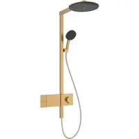 Hansgrohe Sistema de ducha Raindance Alive S, modelo 300, con un chorro (1jet) y tecnología ShowerSelect Comfort, acabado en bronce cepillado