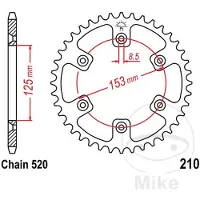JT Sprockets Corona Trasera 520 Sc Jtr210.53sc Steel