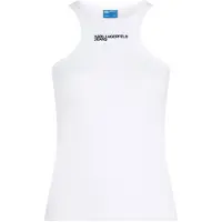 Karl Lagerfeld Klj Ribbed Logo Tank White Talla: M | Camisetas de Tirantes Outlet | Mujer | Blanco
