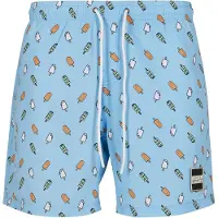 Urban Classics Bermudas azul claro / amarillo / blanco