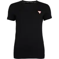 GUESS para mujer. W2YI44J1314 Camiseta elástica con logotipo triángulo pequeño negro (S), Casual, Algodón, Manga corta, outlet 2026.