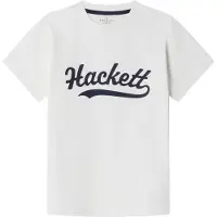Hackett London para niño. HK5000020 Camiseta Logo Tee blanco (Y09), Casual, Algodón, Manga corta, moda infantil, outlet 2026.