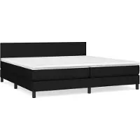 Syfax Cama box spring con colchón tela negro 200x200 cm